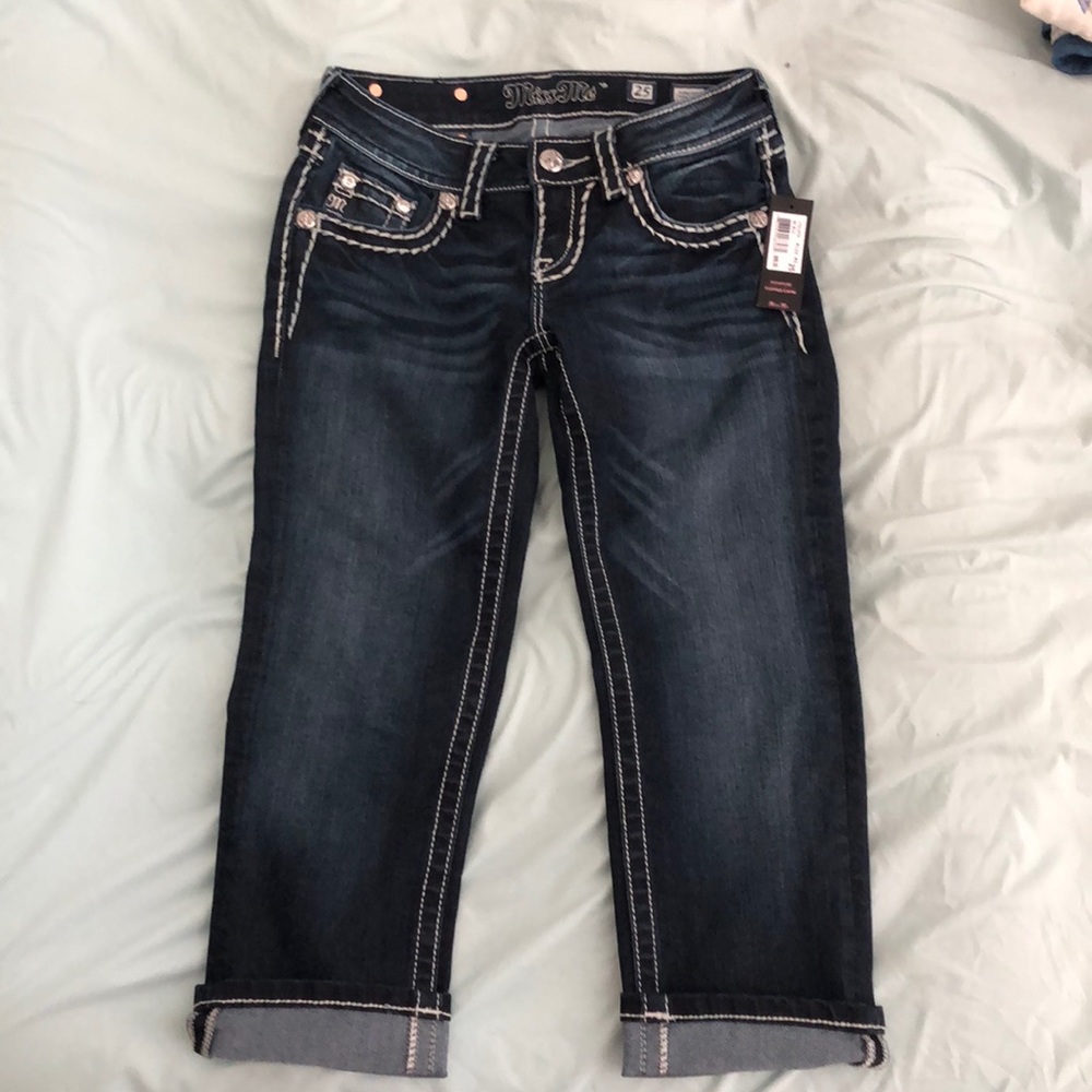 Dark Blue Capri Miss Me's. Excellent condion